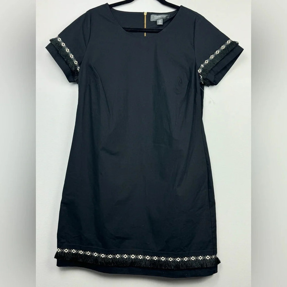Coercion London Black Fringe hem midi Dress size 10 - Picture 1 of 7